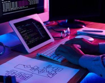 developer typing on keyboard